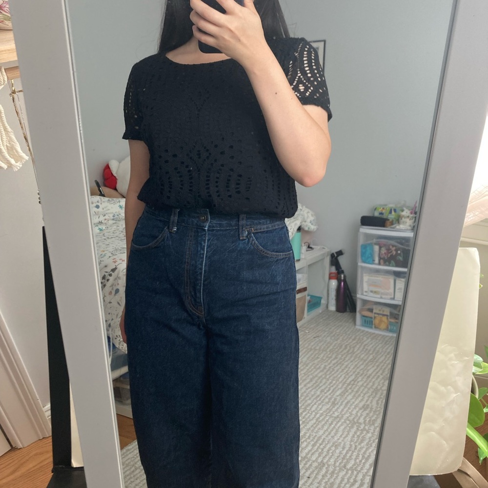 Ann Taylor Lace Overlay Top